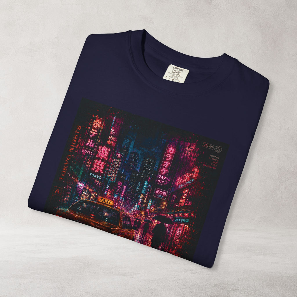 Neon City Reflections T Shirt | Comfort Colors 1717 Retro Cyberpunk Graphic Tee