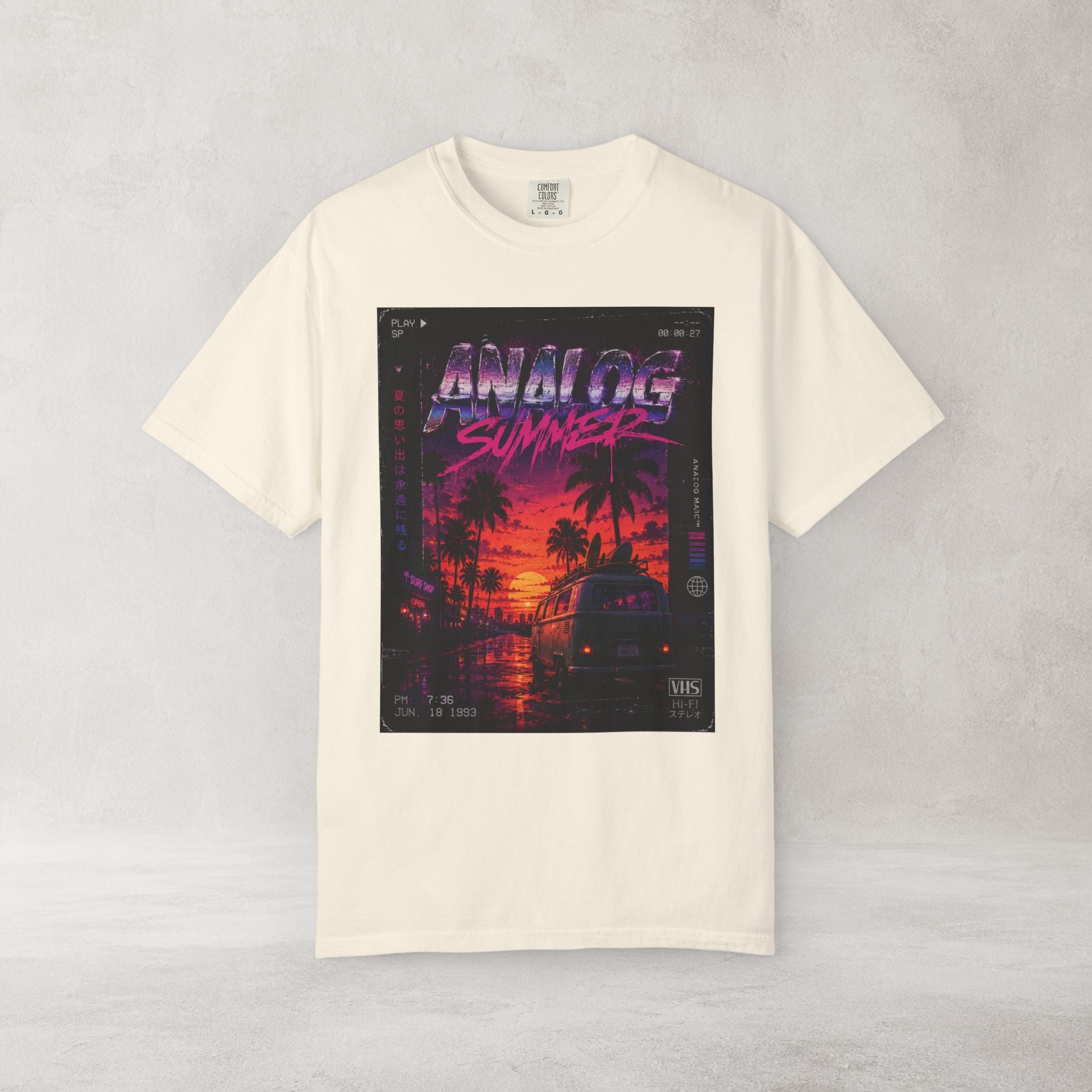 Analog Summer Vaporwave T Shirt | Comfort Colors 1717 Retro Synthwave Graphic Tee