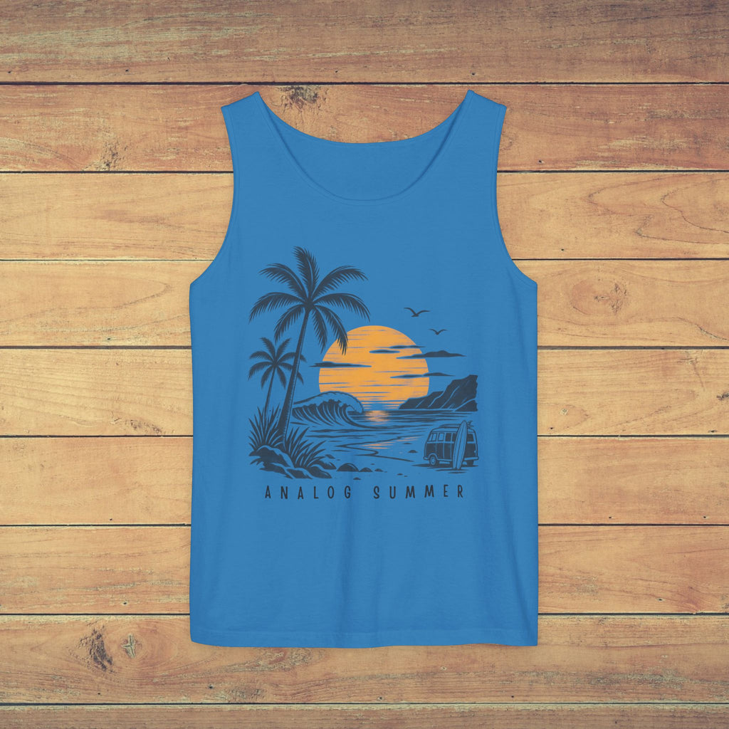 Analog Summer Tank Top – Beach Sunset Palm Tree Graphic Tank