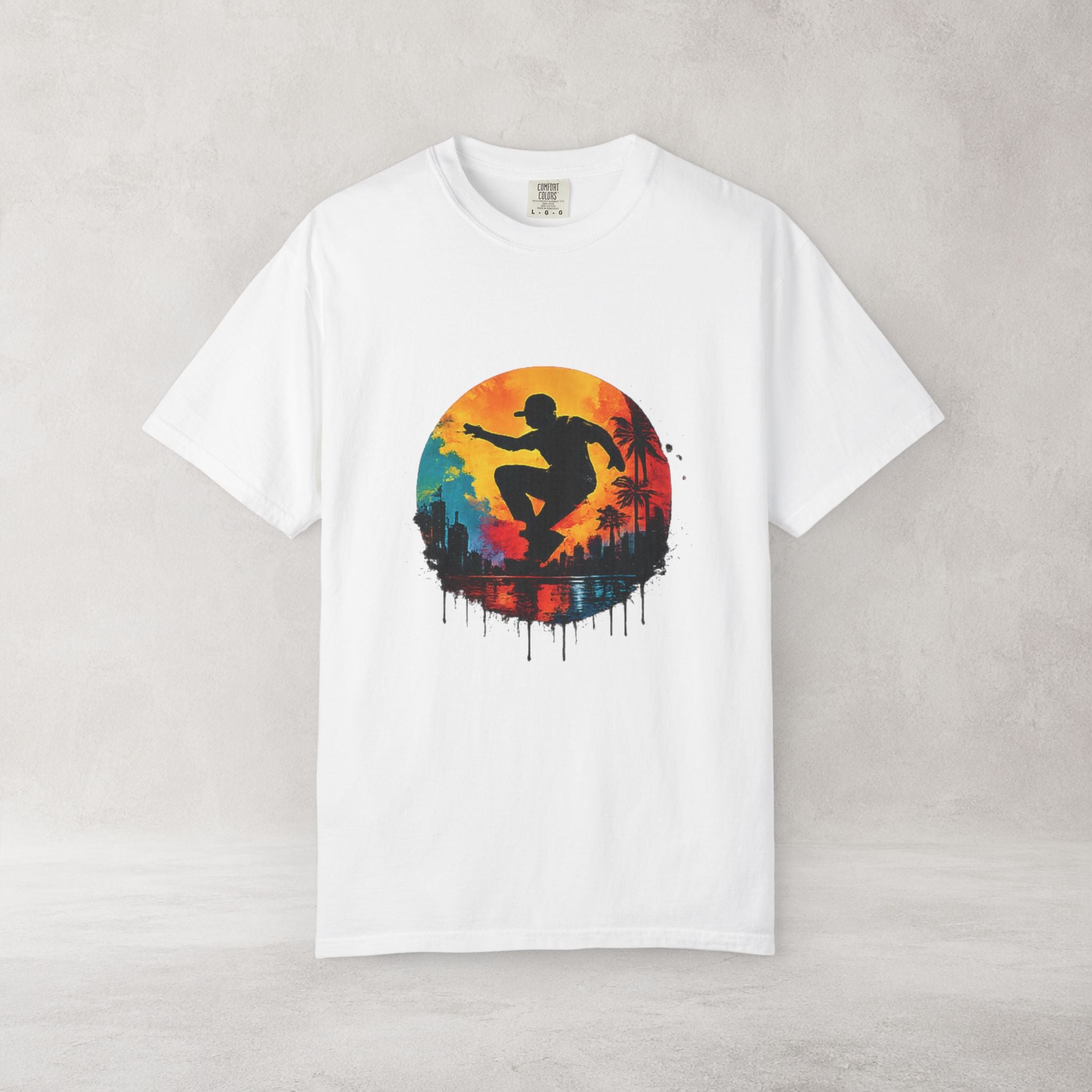 Color Splash Surfer T Shirt | Comfort Colors 1717 Beach Art Tee