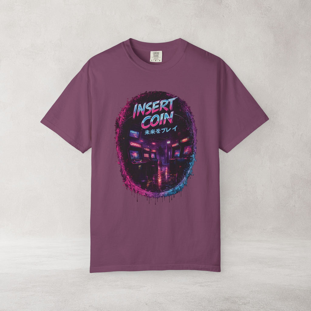 Insert Coin Retro Arcade T Shirt | Comfort Colors 1717 Cyberpunk Gaming Tee