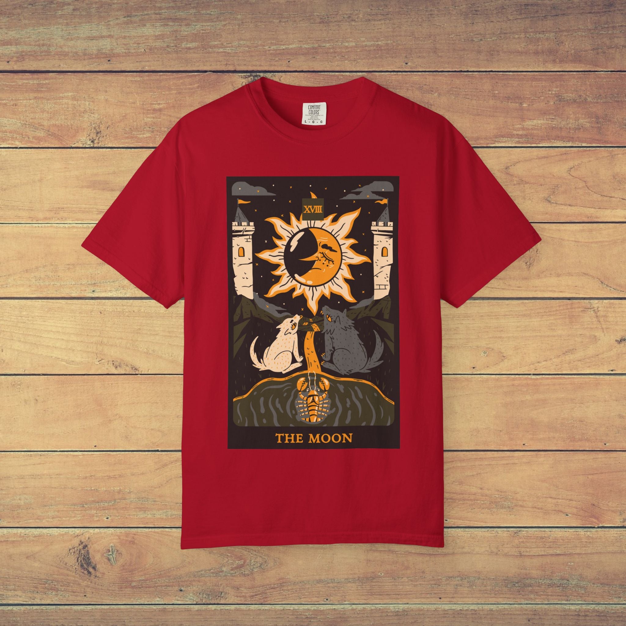 The Moon Tarot Card T Shirt |  Comfort Colors 1717 Mystical Lunar Graphic Tee
