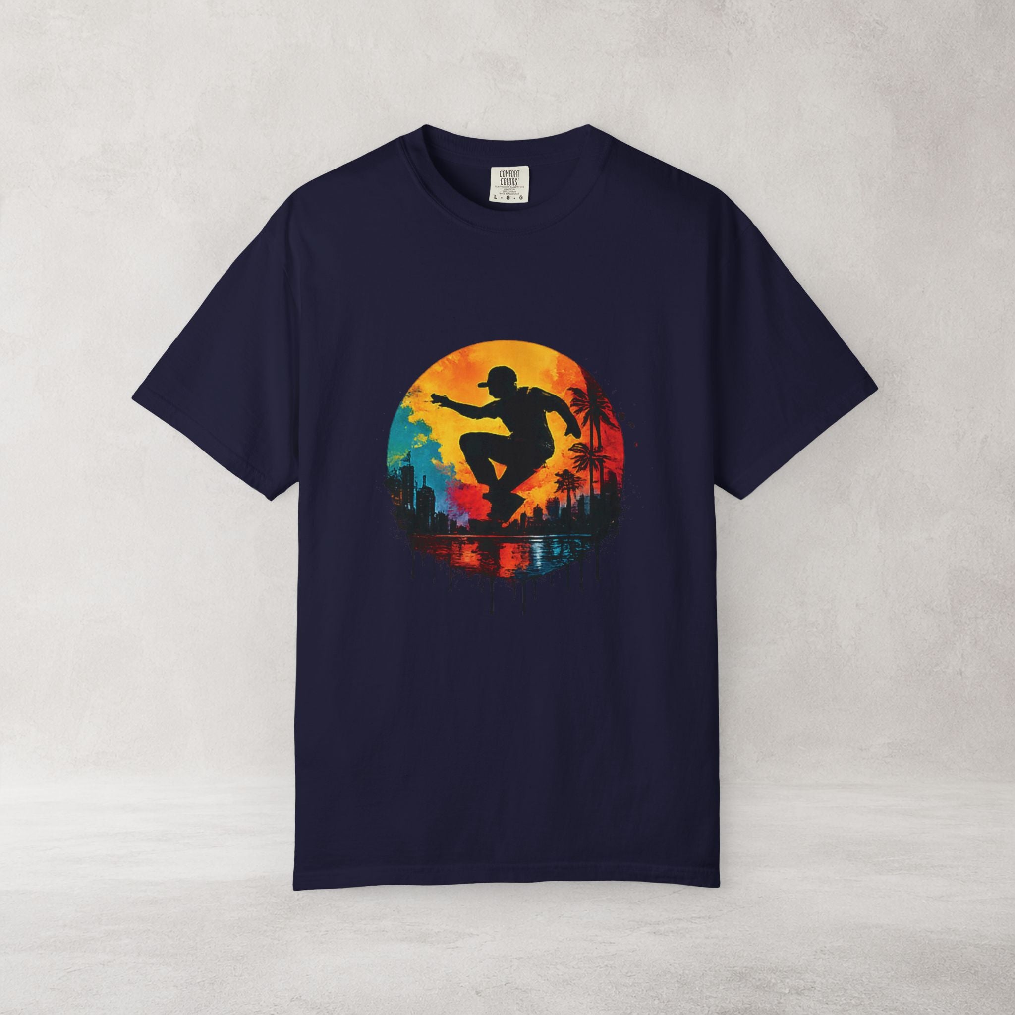 Color Splash Surfer T Shirt | Comfort Colors 1717 Beach Art Tee