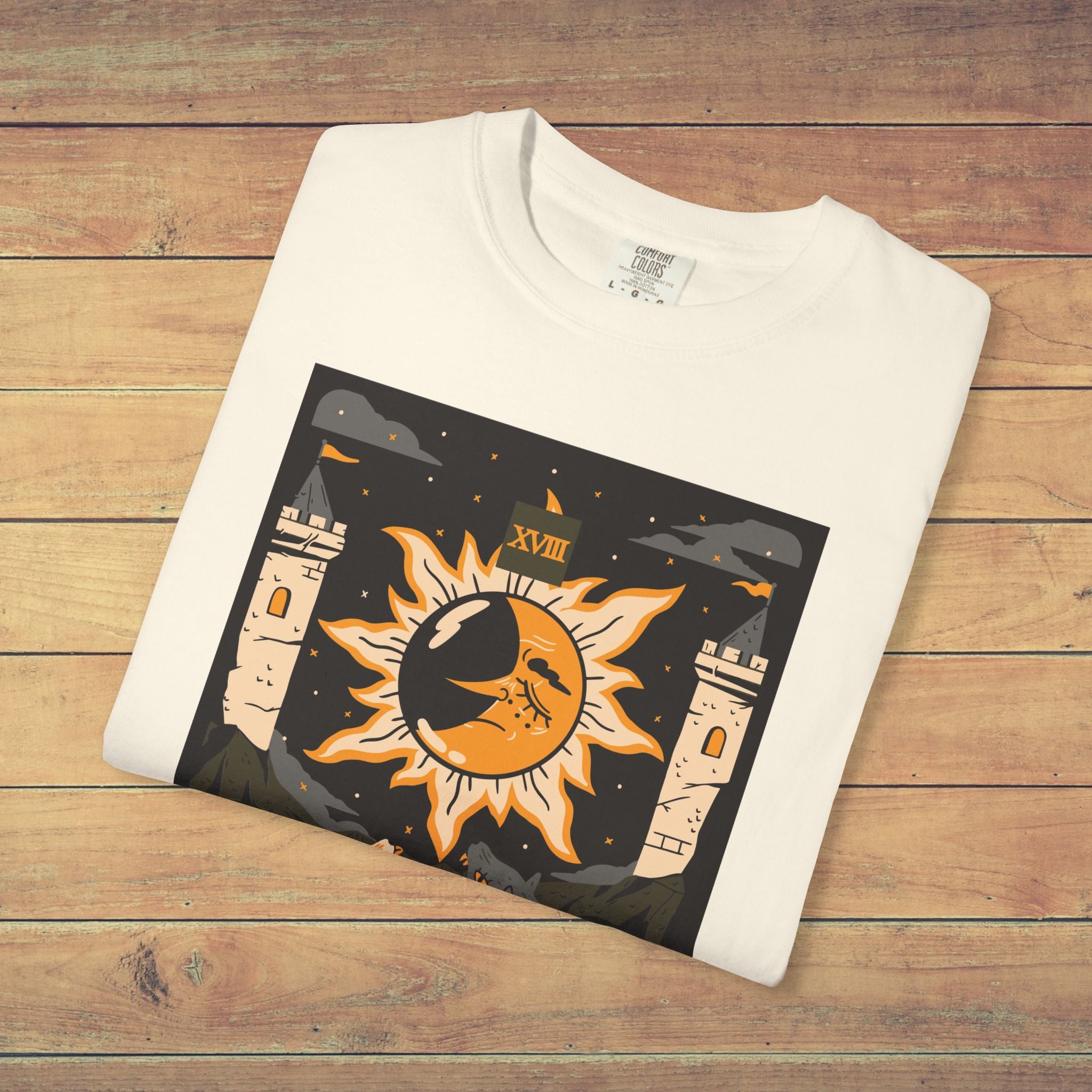 The Moon Tarot Card T Shirt |  Comfort Colors 1717 Mystical Lunar Graphic Tee