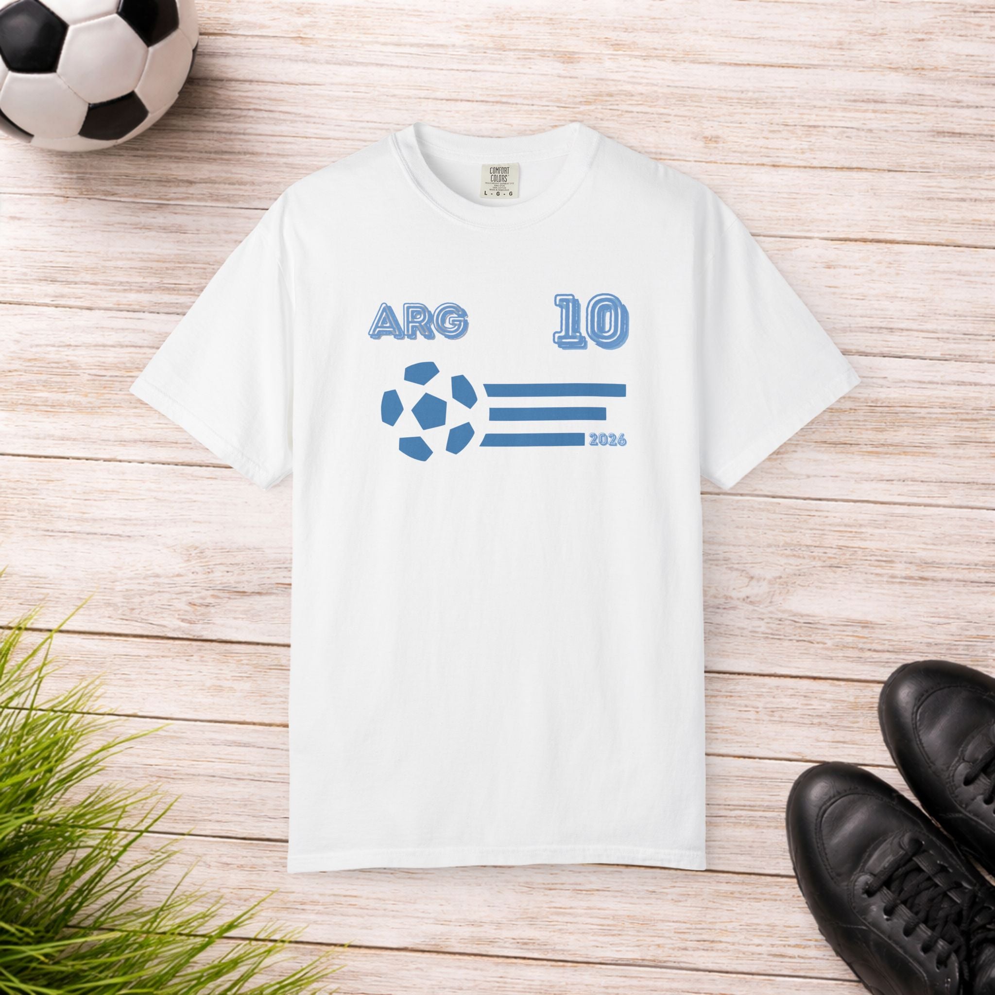 Argentina Soccer Fan T-Shirt | ARG 10 Football Supporter Tee | Comfort Colors® 1717
