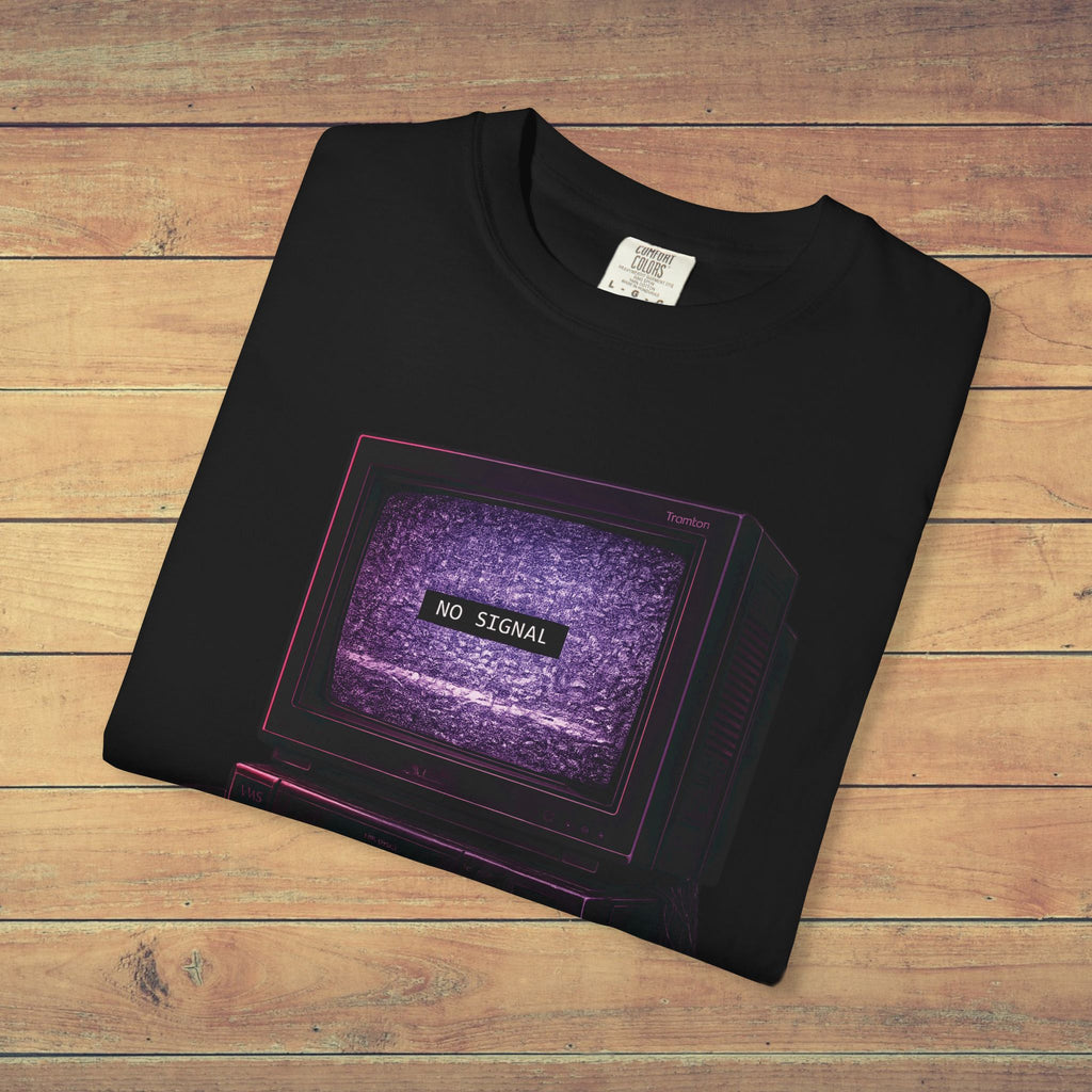 No Signal Retro Computer T Shirt | Comfort Colors 1717 Vaporwave CRT Graphic Tee