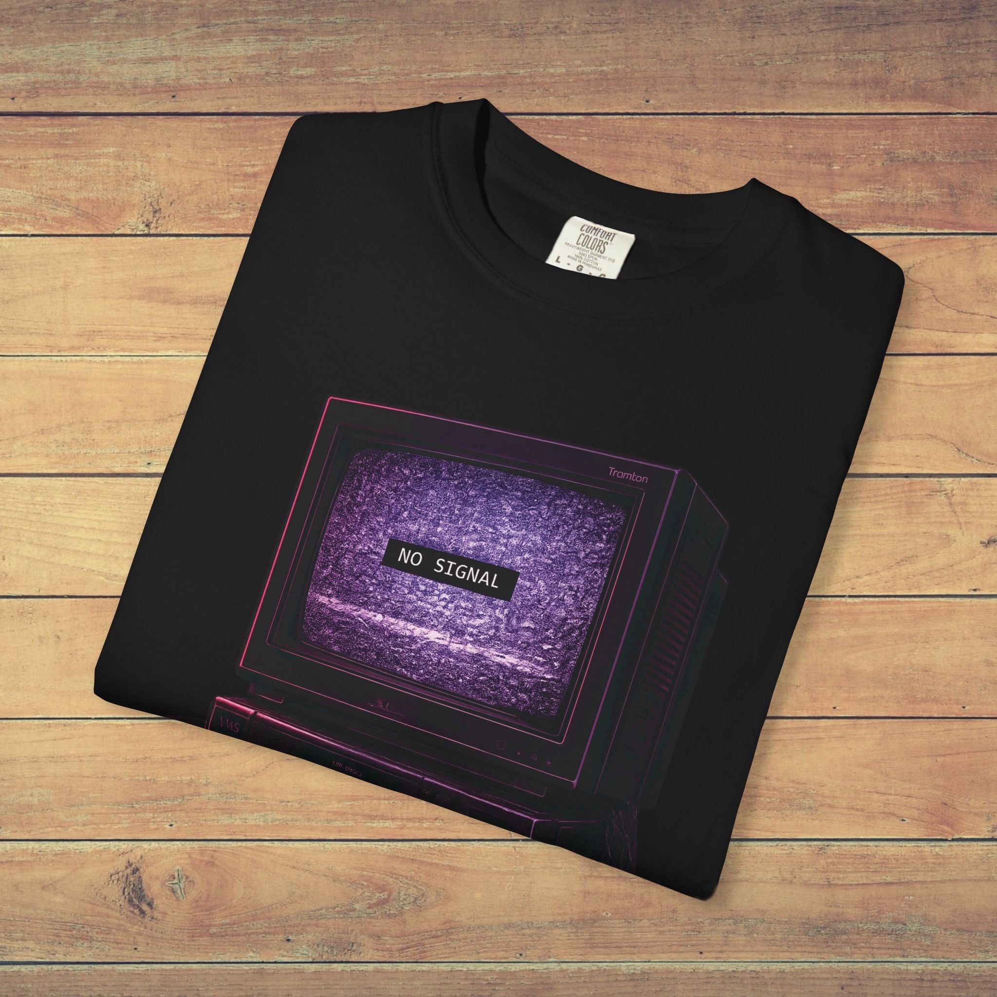 No Signal Retro Computer T Shirt | Comfort Colors 1717 Vaporwave CRT Graphic Tee