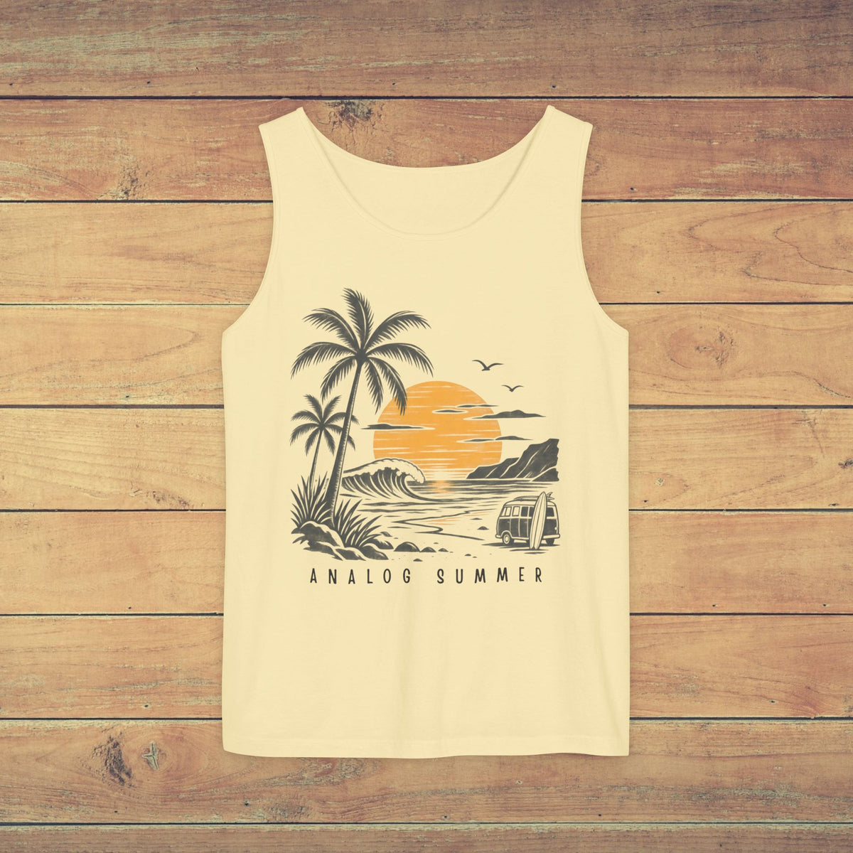 Analog Summer Tank Top – Beach Sunset Palm Tree Graphic Tank