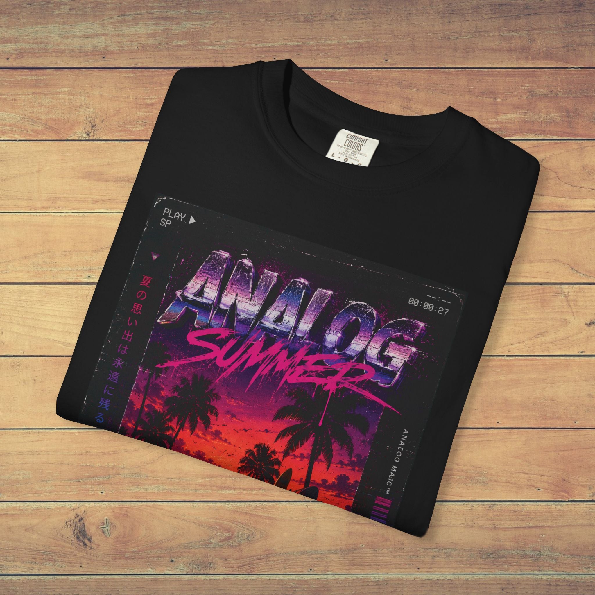 Analog Summer Vaporwave T Shirt | Comfort Colors 1717 Retro Synthwave Graphic Tee