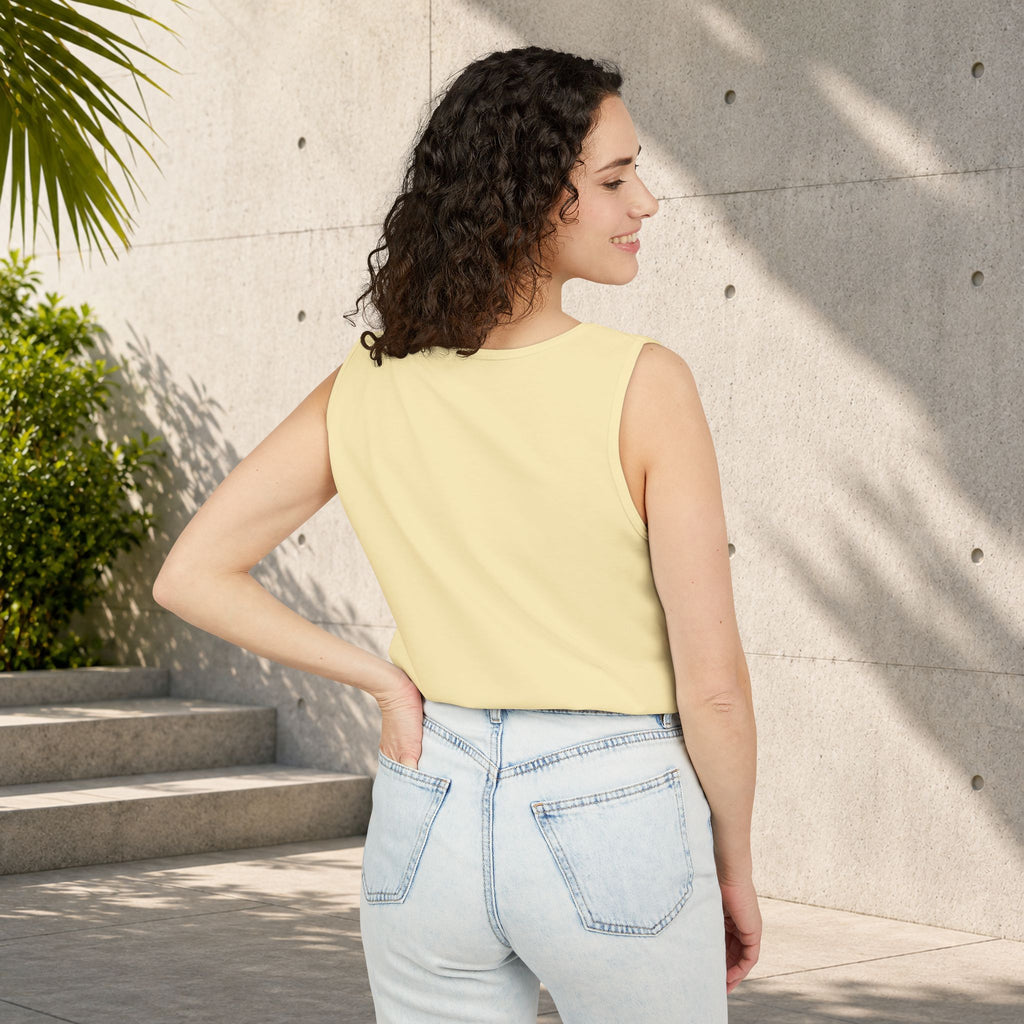 Chill Out Palm Beach Tank Top — Minimal Surf Circle Graphic