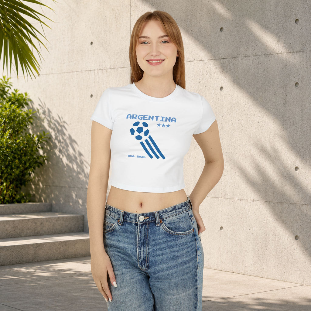 Argentina Soccer Crop Top | Women's Football Fan Tee