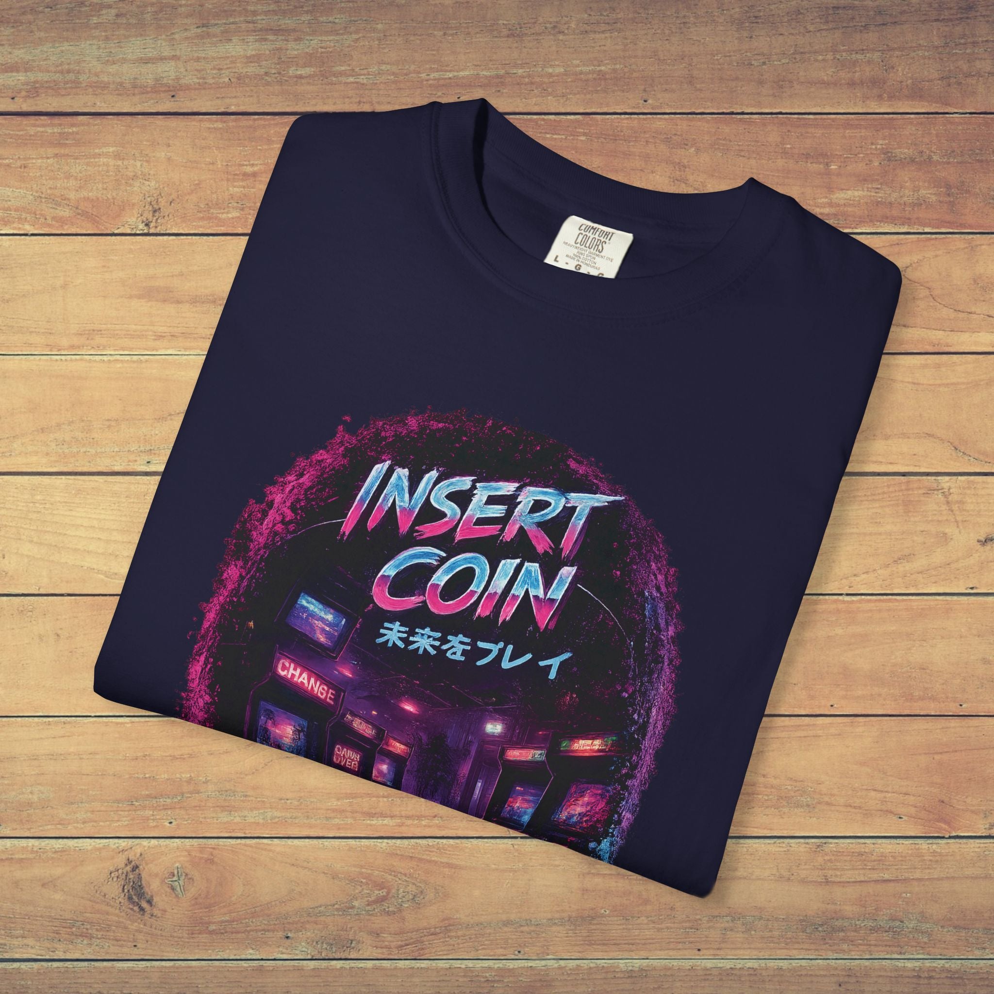 Insert Coin Retro Arcade T Shirt | Comfort Colors 1717 Cyberpunk Gaming Tee