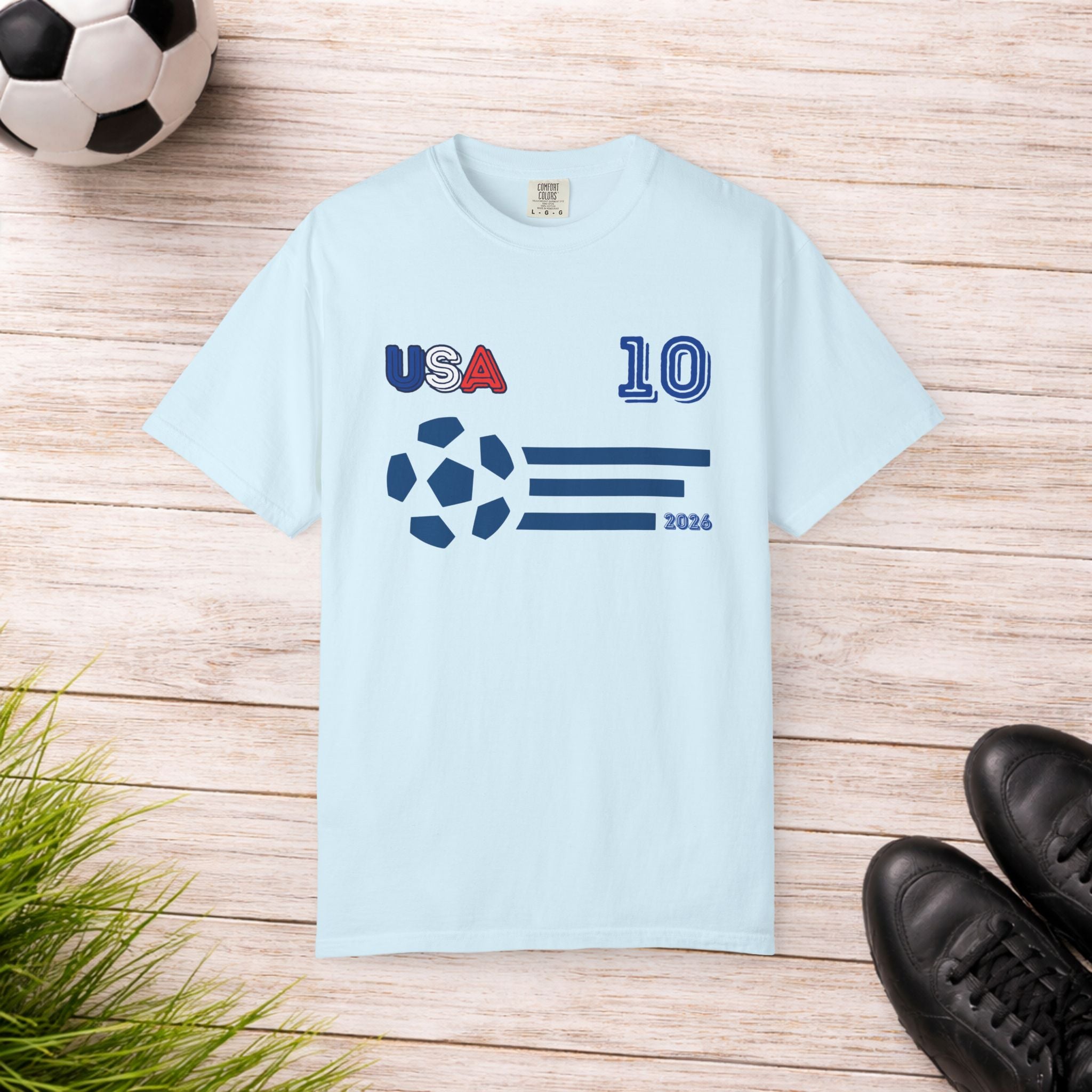 USA No. 10 Soccer T-Shirt | USA 10 Football Fan Tee | Comfort Colors 1717