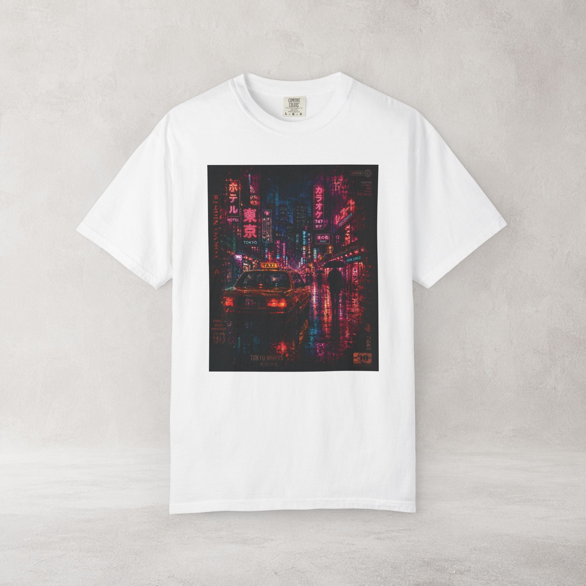 Neon City Reflections T Shirt | Comfort Colors 1717 Retro Cyberpunk Graphic Tee