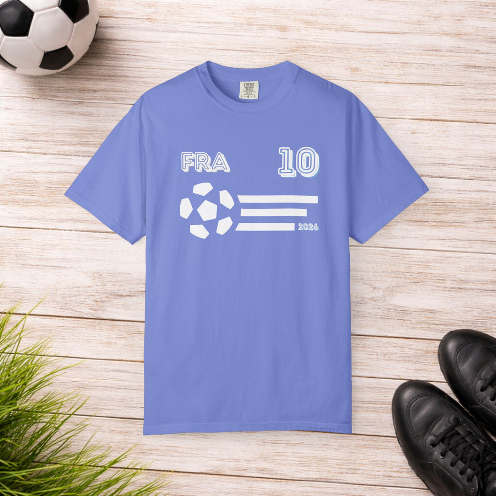 France No. 10 Football T-Shirt | FRA 10 Soccer Fan Tee | Comfort Colors 1717