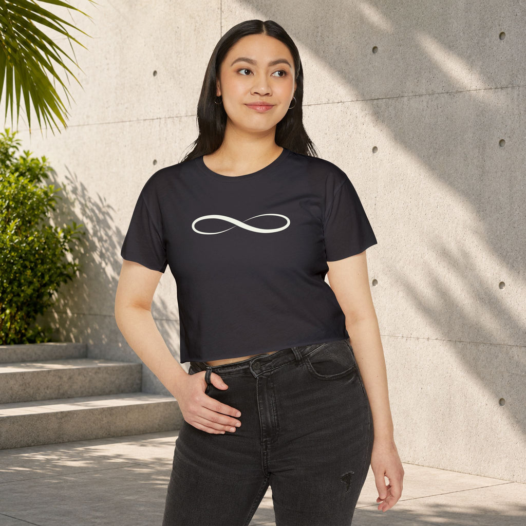 Infinity Symbol Crop Top for Women | Minimalist Graphic Tee
